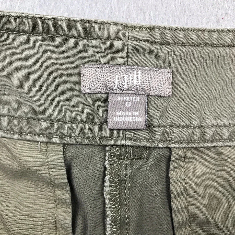 Pantalones Cortos J. Jill Mujer 8 Verde Elastizados Ligeros Puños Foto 3 de 4