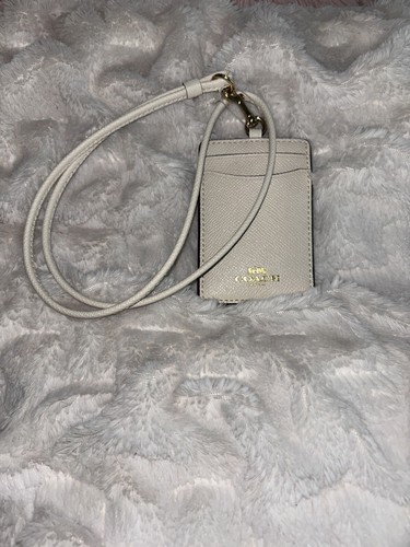NEW Coach Chalk Crossgrain Leather ID Lanyard Document Holder $68 - Picture 2 of 14
