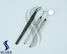 3 Instruments Basic Dental Set Mirror Explorer College Plier PREMIUM GERMAN