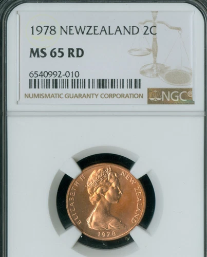 1978 NEW ZEALAND 2 CENTS NGC MS65 RD  .