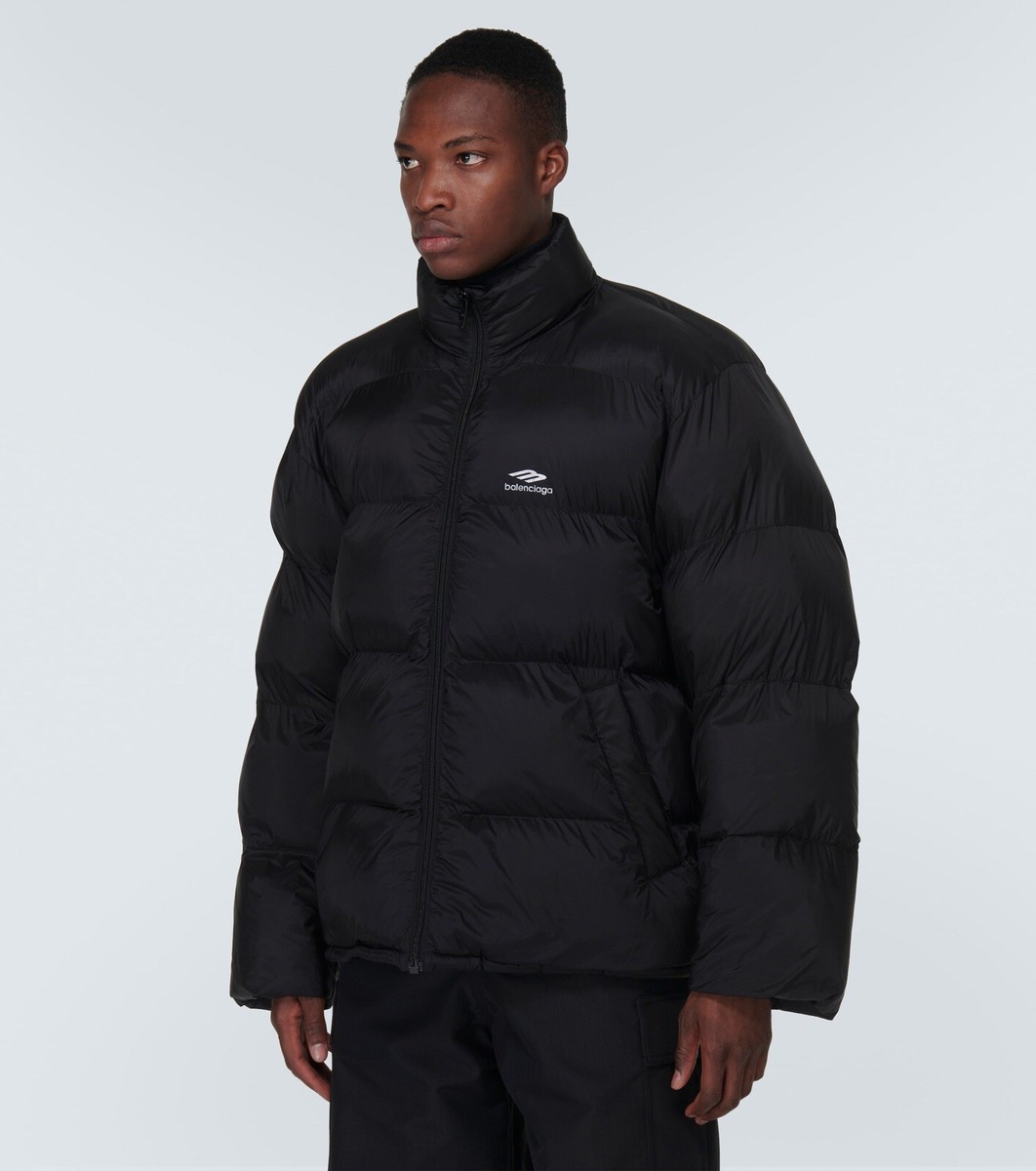 BALENCIAGA SPORTS ICON PUFFERジャケット Balenciaga 3B Sport Icon Puffer Jacket Logo Print Quilted