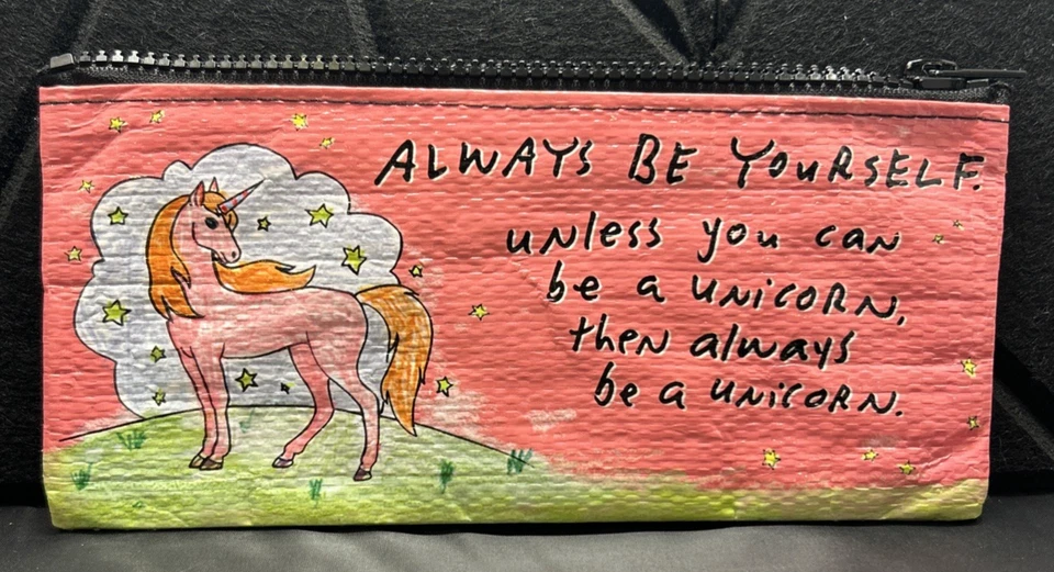 Estuche para lápices azul Q Always Be a Unicorn rosa Foto 2 de 3
