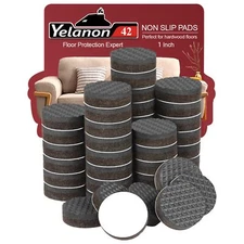 Furniture Grippers 42 pcs 1" Non Slip Furniture Pads Self Adhesive Rubber