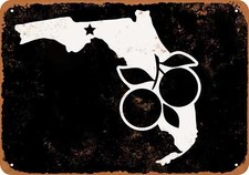 METAL SIGN - Florida State 2 BLACK -- Vintage Look