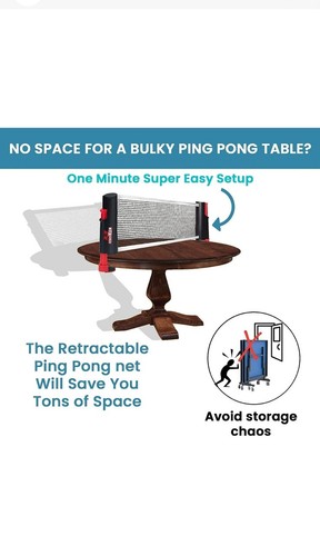 Juego de pádel de ping pong profesional con red de ping pong - abrazaderas de soporte - Imagen 5 de 9