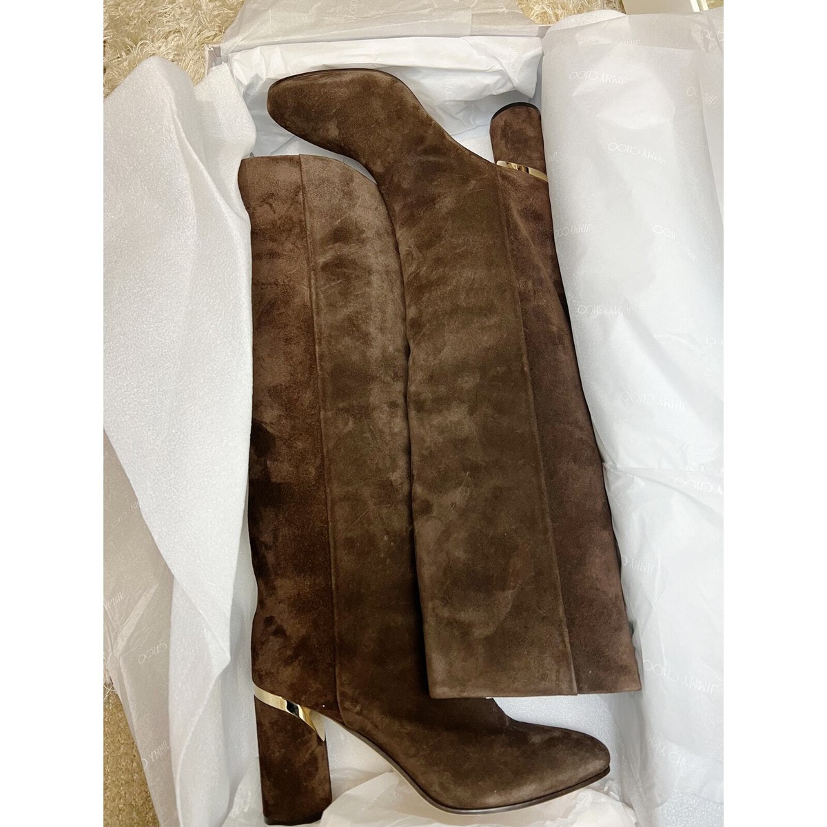 【JIMMYCHOO】 Jayla85 レザー ニーブーツ New! Jimmy Choo Jayla 85 Leather Knee-high Boots in black