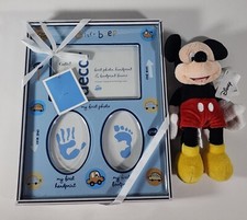 Baby Bundle Mickey Mouse Plush/ Photo Frame Handprint/Footprint New 