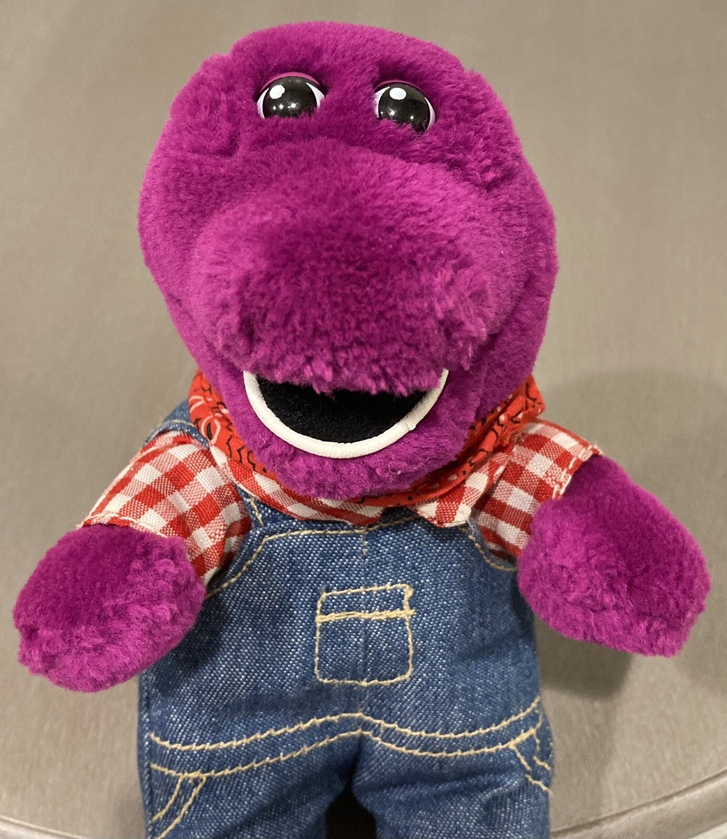 アメリカ古着　Barneyオーバーオール Barney the Dinosaur vintage plush Farmer in Overalls lyons group 8