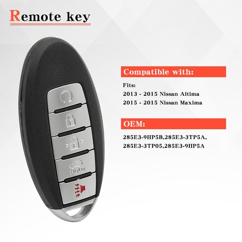 2 For 2013 2014 2015 Nissan Altima 5BTN Keyless Smart Remote Key Fob S180144020 - Picture 4 of 8