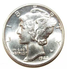 1942 Mercury Dime FSB CH BU (F156)