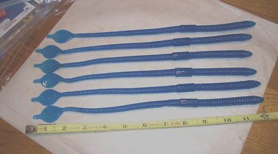 Manns 12'' Jelly Worm 6 PK Worms Bass Fishing Lure Blueberry Worm Discontinued