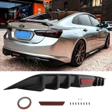 Car Rear Diffuser Lower Bumper 6-Fins Chin Wing Lips For Chevy Impala Malibu