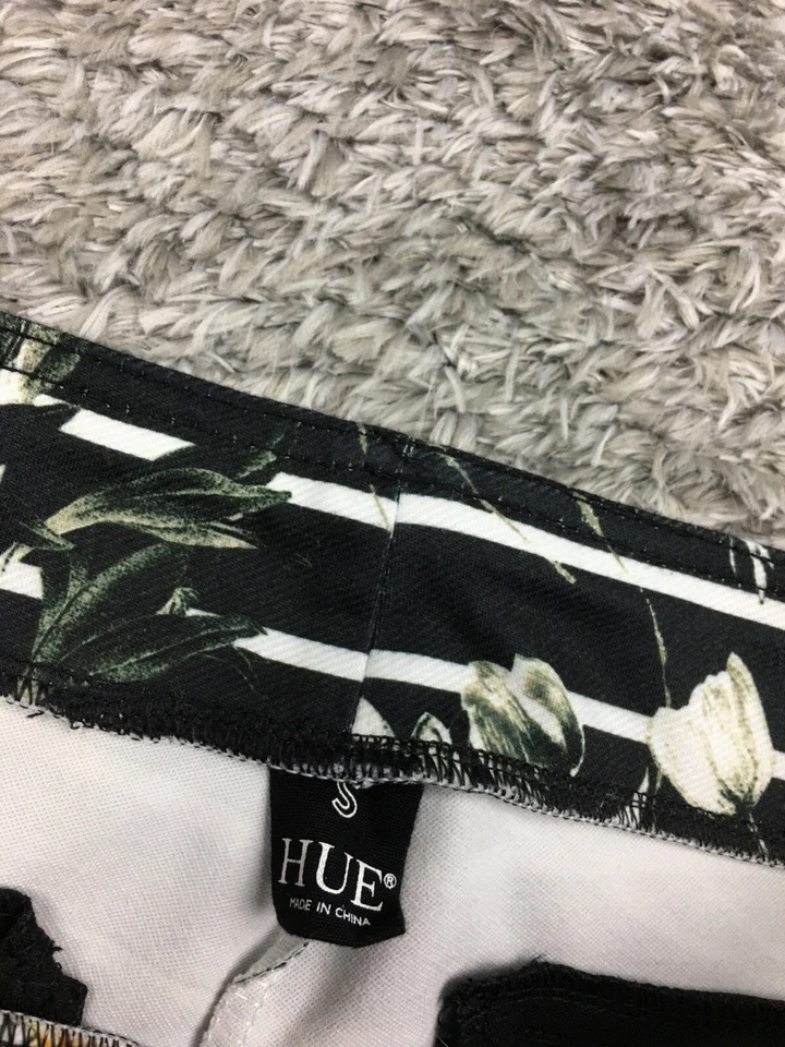 Pantalones Legging Tono Mujer Talla Pequeña Negros Florales Elastizados Ajustados Tobillo Rayas Foto 4 de 4