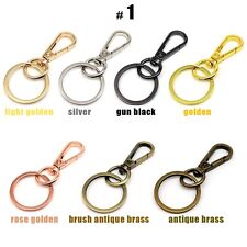 5x Useful Hook Stainless Steel Split SF Keychain Key Ring Clasps Clips  Carabiner for sale online