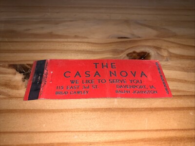 The Casa Nova Advertising Matchcover Davenport Iowa