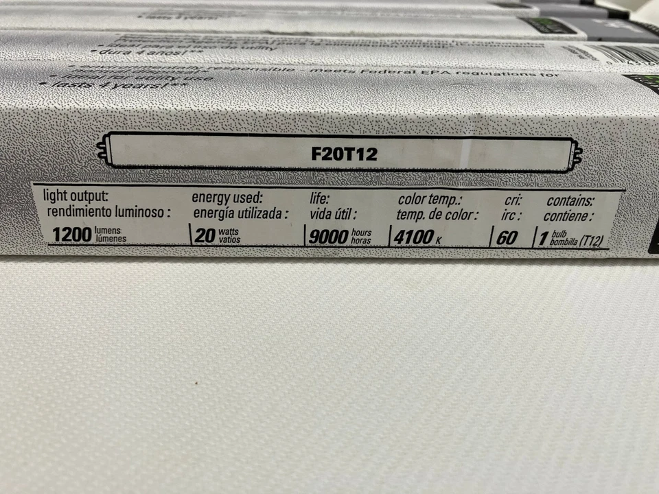 Set of 5 GE Cool White F20 Fluorescent Bulbs 24 inch NOB F20T12 - Image 4 of 4