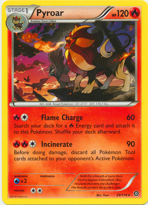 Pokemon - Pyroar - 23/114 - Rare - XY - Steam Siege - NM