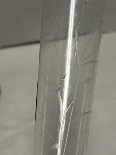 Sterling weighted pair of etched glass bud vases Uchin Creation - Picture 7 of 9