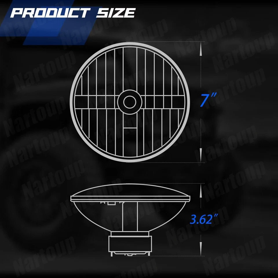 Faros LED redondos altos/bajos Fit Plymouth Duster 340 1970-1975 blancos de 7" pulgadas Foto 3 de 4