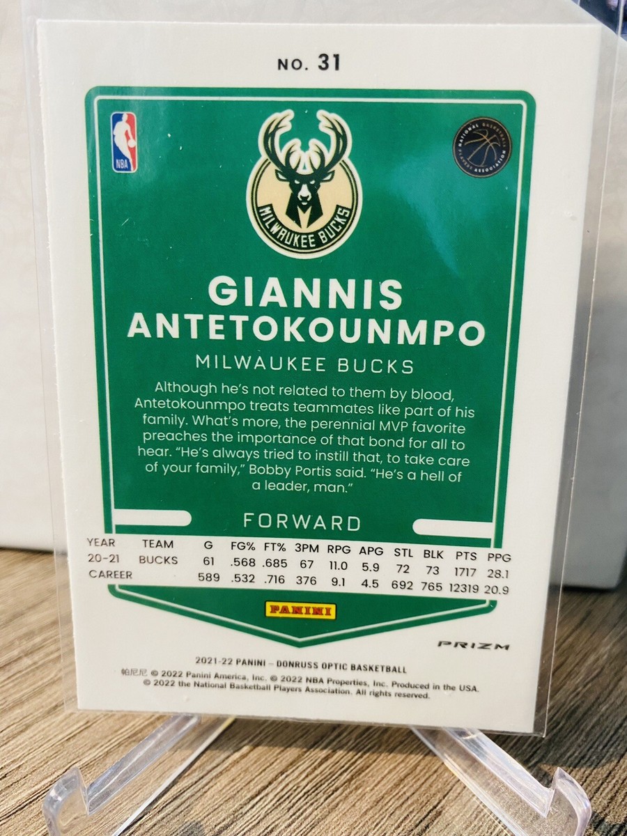 2021-22 Panini Donruss Optic #31 Giannis Antetokounmpo