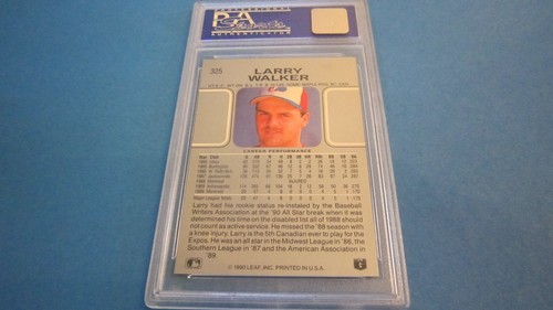 1990 Leaf Larry Walker Rookie Card #325 Graded PSA 9 Mint HOF RC Montreal Expos - Picture 4 of 4