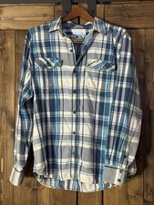 Columbia Men’s Large Plaid Button Down Shirt Blue /white  Long Sleeve Outdoor