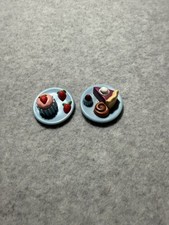 Vintage Mattel Briarberry Bear Food Plates Dessert Lot Toy Accessory Multicolor