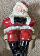 Vtg Sleeping Santa Claus Metal Bank, State Bank & Trust Golden Meadow Louisiana
