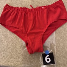 Pink By Victoria  s Secret, Small Red Ribbed Cheeky Panties