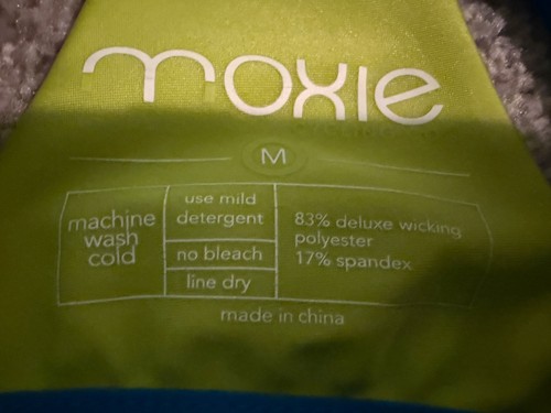 Women's MOXIE T-Back Cycling Top Built-in Sports Bra Sz M Azure Blue Reflective - Picture 2 of 3