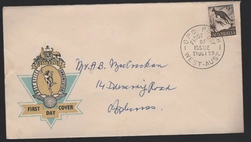 1959 Australia Native Animal KANGAROO on APO Hermes FDC