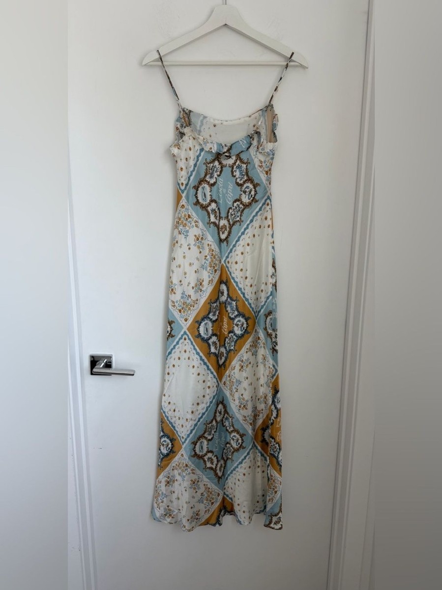 Reformation XS Aribella Silk Midi Dress l’isola di capri View 3