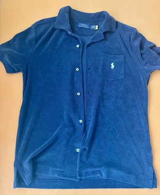 Polo Ralph Lauren Hemd Shirt  dunkelblau Terry (Frottee) Größe  