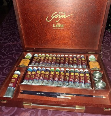 Edles Holzkoffer - Set Ölmalfarben und Zubehör  Solo Goya  der Fa. C. Kreul