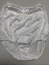Lot Of 2 Vintage Nylon Panties Size 7/L Brief / Granny White Underscore New