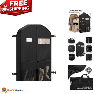 Stylish 43'' Travel Bag for Suits & Coats - Heavy-Duty with Clear Window Pocket