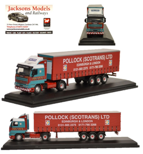 Oxford 76S143001 Scania 143 40ft Curtainside Pollock 1:76 Scale