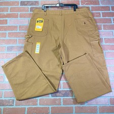 Carhartt B11 BRN Utility Work Pants Mens 46x34 Loose Fit Washed Duck Canvas NWT