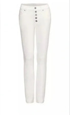 CABI 6284 White Button Fly Straight Leg Jean Size 8 - NWOT