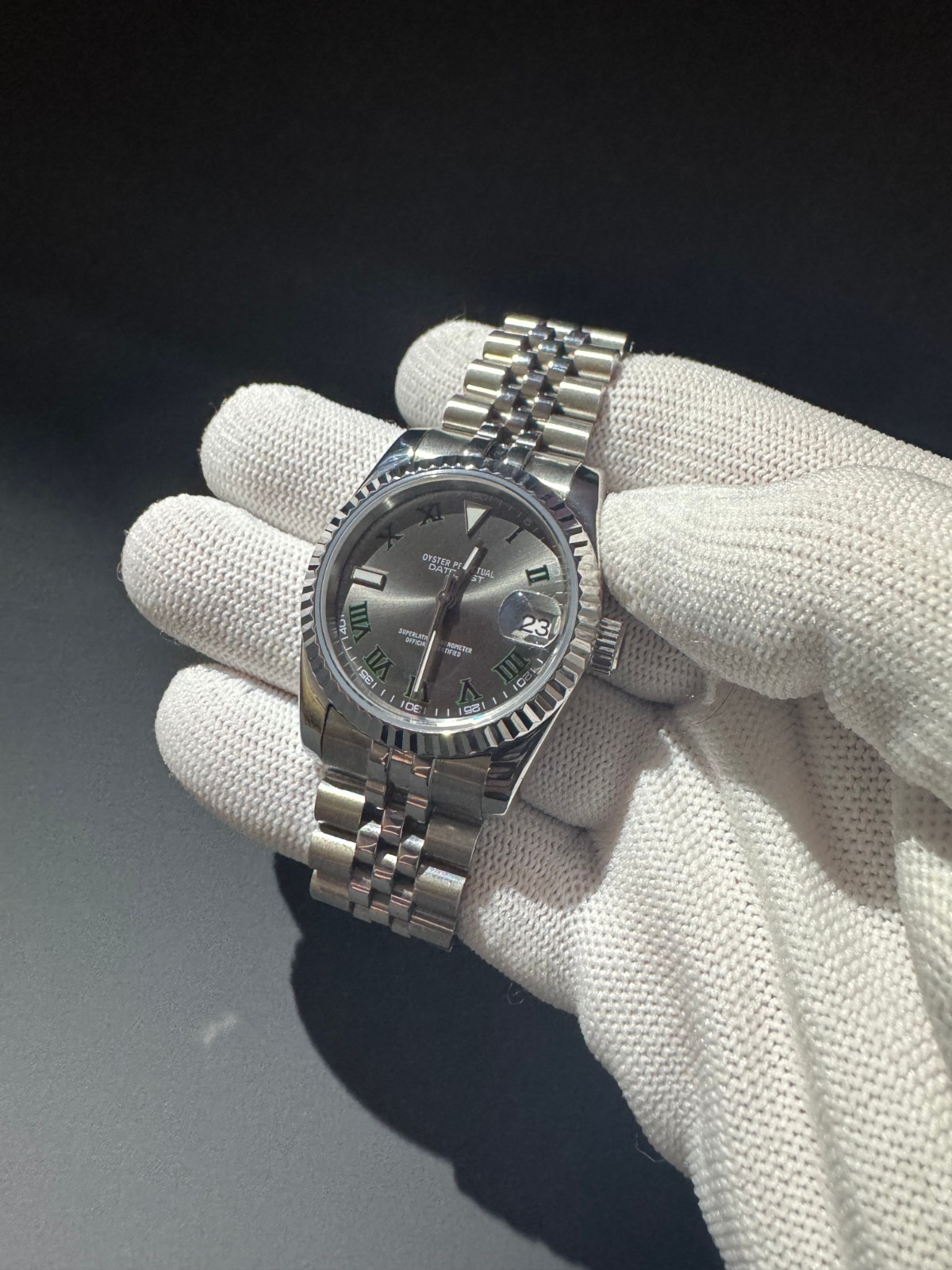 Custom Made 39mm Gray Style Numeral DJ Dress Mod Watch NH35 Regulated Movement