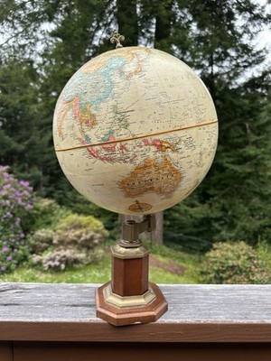 Vintage 1990 Replogle 12'' Diameter Globe Tan World Classics with Topography