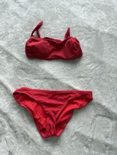 Red Bikini Set with Adjustable Straps bottoms Are A M