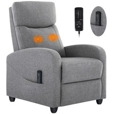 DUMOS SINGLE FABRIC RECLINER MASSAGE CHAIRS/SOFA PADDED SEAT ADJUSTABLE BACKREST