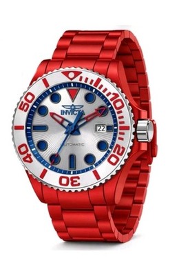 New Invicta Grand Diver Men Watch 46mm Aqua Plating Red Steel Blue Silver 49482
