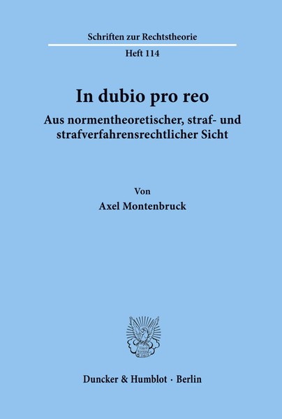 In Dubio Pro Reo Aus Normentheoretischer, Straf- Und...-image