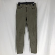 JUST BLACK Jeans Women's 26 Olive Green Cotton Stretch Skinny Denim Made in USA