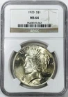 1923 PEACE DOLLAR NGC MS64! STUNNING MUST SEE! PHENOMENAL LUSTER! NR #G3289