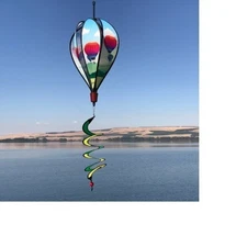 In the Breeze Hot Air Balloon 6-Panel Kinetic Wind Spinner Yard Decor NEW (1077)