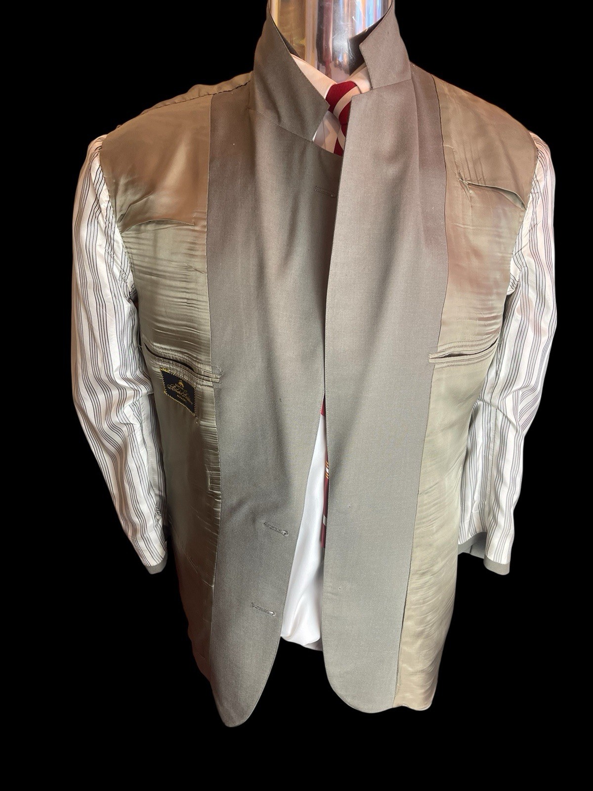 BROOKS BROTHERS, SOLID GRREN-GRAY WOOL JACKET, SI… - image 11