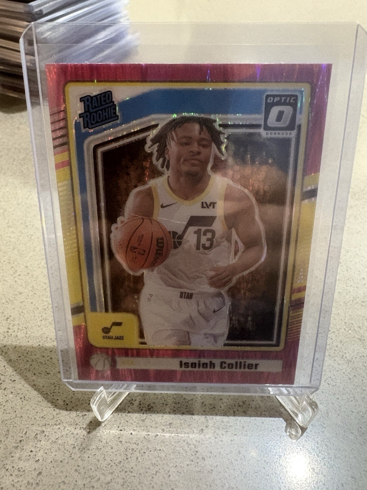 2024-25 Panini Donruss Optic Isaiah Collier Pink Flash RC Rated Rookie Preview
